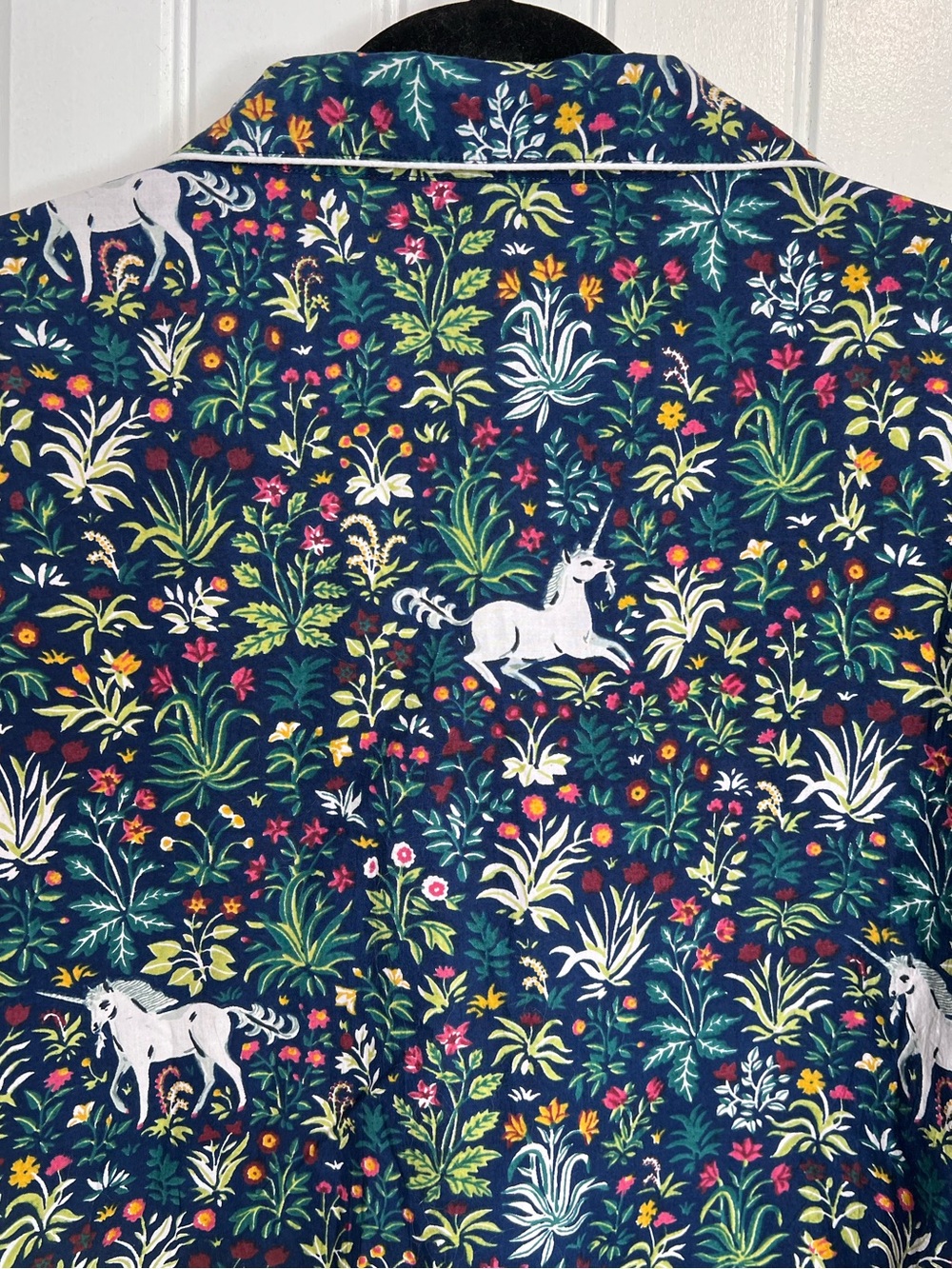 Printfresh Navy Unicorn's Garden Long Sleeve Sleep Shirt. Size 1X. NWT. - Picture 7 of 15
